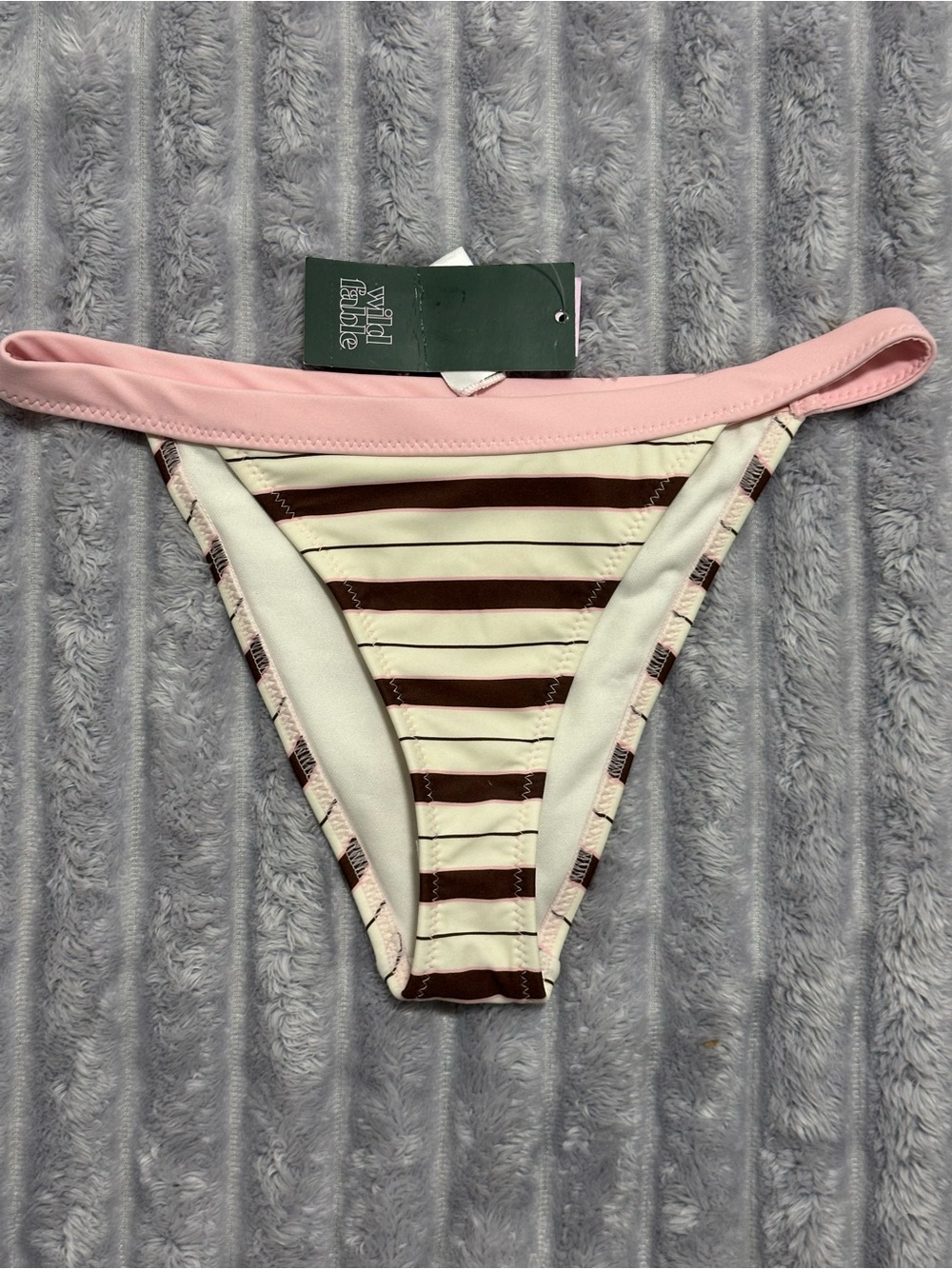 wild fable Pink and Brown Striped Bikini Bottom